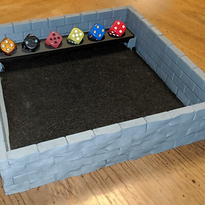 Castle Wall Dice Tray with removable Dice Rack