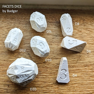 Facets Dice  Full set of custom RPG dice