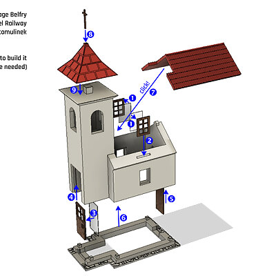 Village Belfry for Model Railway and Scenery H0