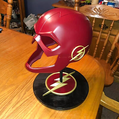 The Flash helmet stand logo