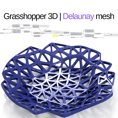 3D printable bowl  Delaunay mesh pattern