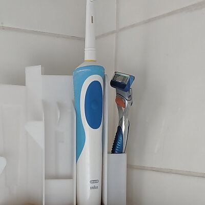 Toothbrush and razor holder
