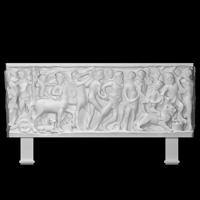 Sarcophagus with depiction of a drunken Hercules joining Dionysus in procession