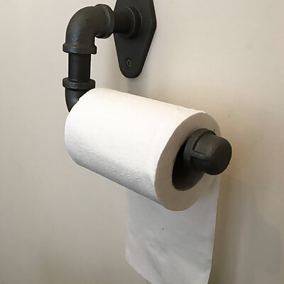 Toilet Paper Holder 3D Print Mimic Industrial Pipe