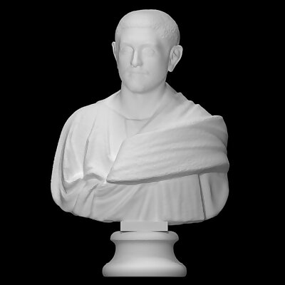 Bust of a man wearing a toga with thick folds