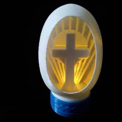 Easter Cross Egg For Electronic Tealights