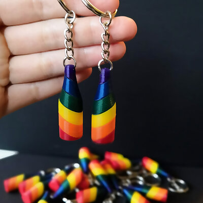 Pride rainbow bottle keychain