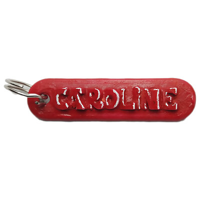CAROLINE Personalized keychain embossed letters