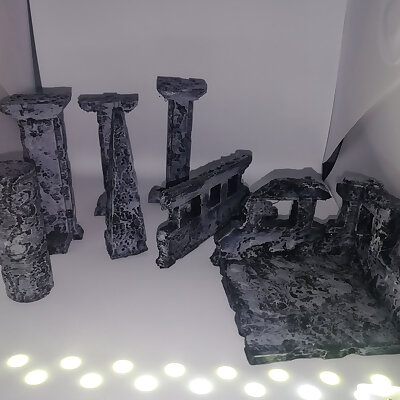 Old timey smashed ruins scatter terrain tabletop gaming 2832mm