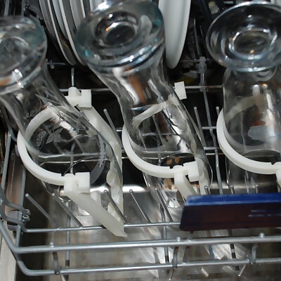 Holding bracket for high glasses dishwasher