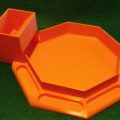 Octagonal Dice Tray with Builtin Dice Tower