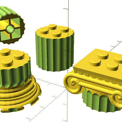 Ancient Greek ionic columns as Lego bricks