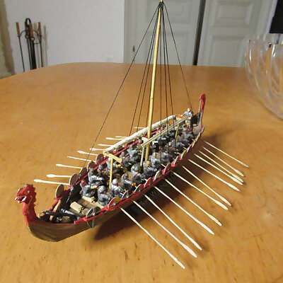 Small Viking Warship With 26 Oars ca 950 AD Snekja