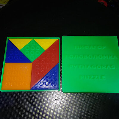 Pythagoras resembling Tangram game puzzle