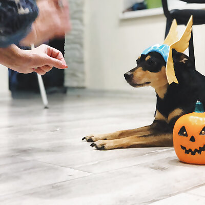 A creative dog Halloween mask designed in SelfCAD