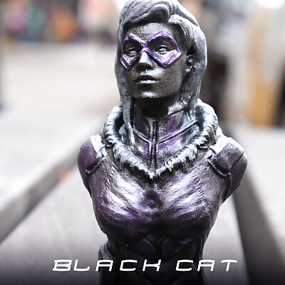 Black Cat from the Spiderman Comics support free bust