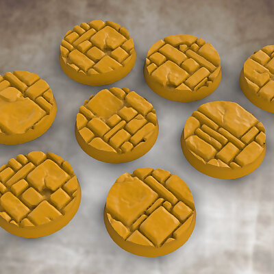 25mm diameter dungeon flagstone bases set 1 8x bases
