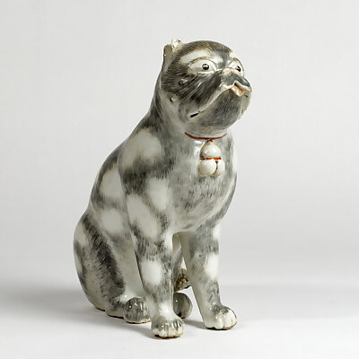 Chinese Porcelain Pug Dog A One of a Pair