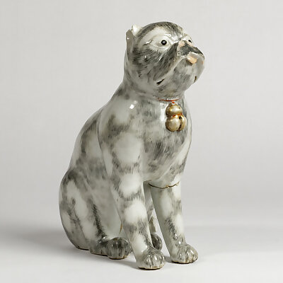 Chinese Porcelain Pug Dog B One of a Pair