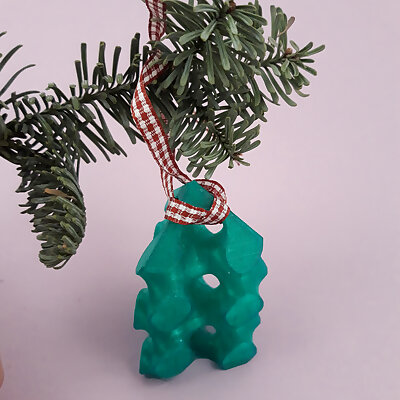 Gyroid Christmas decoration keychain