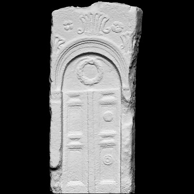 Funerary stele decorated with a crown