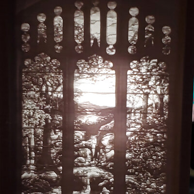 Montini Stained Glass Window Lithophane Lego Compatible