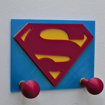 Clothes hook for kids with Superman logo