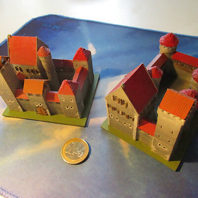 Two Castle Paperweights in 1288 Scale