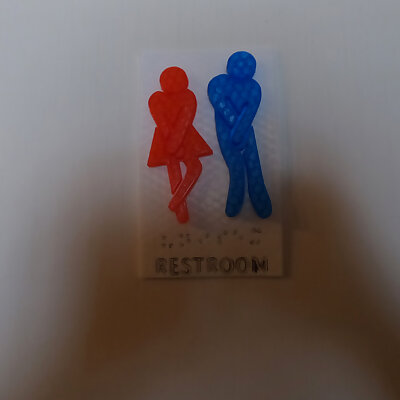 All gender restroom plate with brail