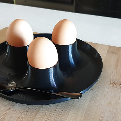 Three Egg Cup  With Incorporated plate