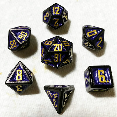 DD Dice Set with Outset Numbering d4 to d20