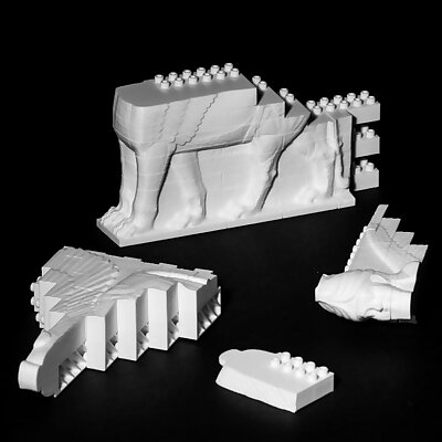 Montini Assyrian Winged Bull Wall Set Lego Compatible