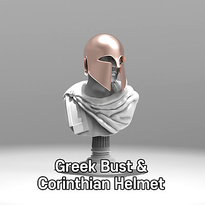 Greek bust and Corinthian Helmet Bundle