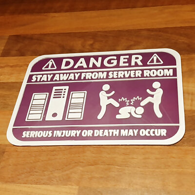 Danger stay away from server room 2 color
