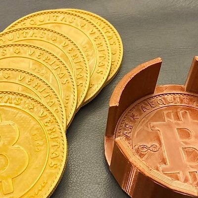 Bitcoin Coasters with Holder