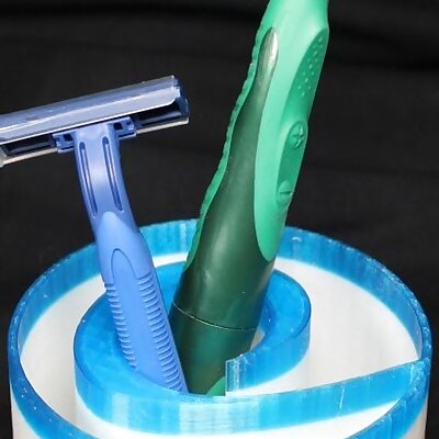 3D Water Wave Toothbrush Holder Organizer Cup