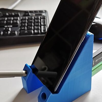 Phone stand with USB ports and penholder