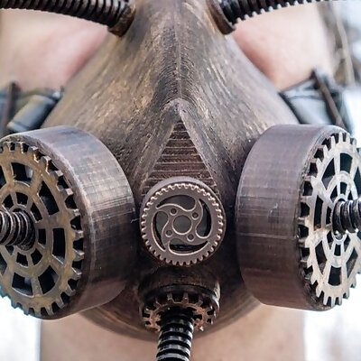 Steampunk RespiratorGas Mask with Gear Filter Covers