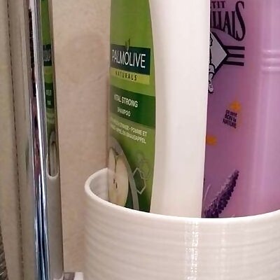 Shower shampoo bottle holder for Hansa shower clips  clip included