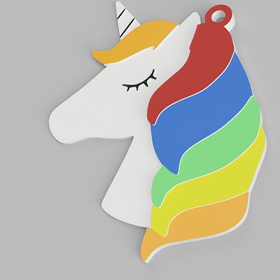 Multicolour Unicorn Keychain