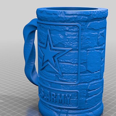 US Army stone beer can mug