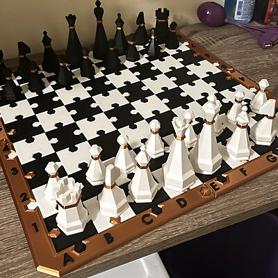 Geometric Minimalist Chess Set