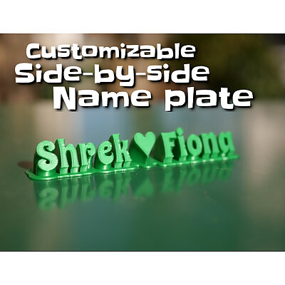 Sweeping sidebyside name plate