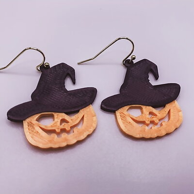 Dual Extrusion Pumpkin Earrings