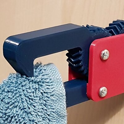 Self releasing geared clamp hook for towels