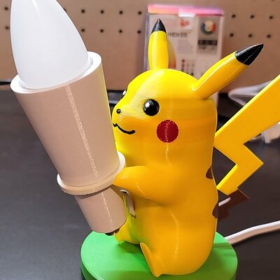 Remixed Pikachu Light Stand for Candelabra Bulbs and MMU Printing