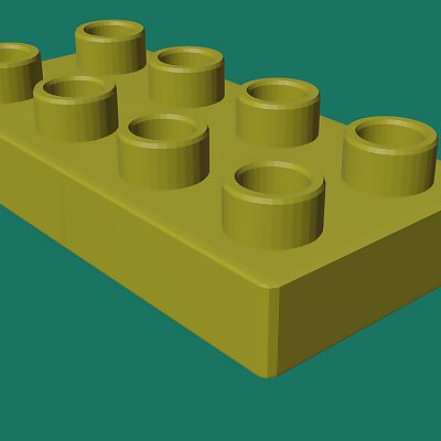 🧱 Lego Duplo 2x4 brick half height Easy print