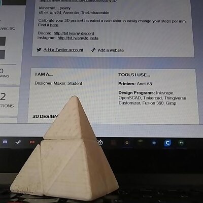 2x2 Pyraminx print in place