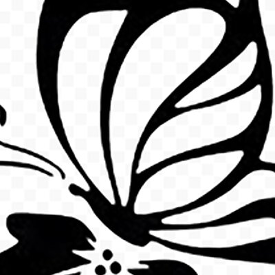 Butterfly on flower wall decal