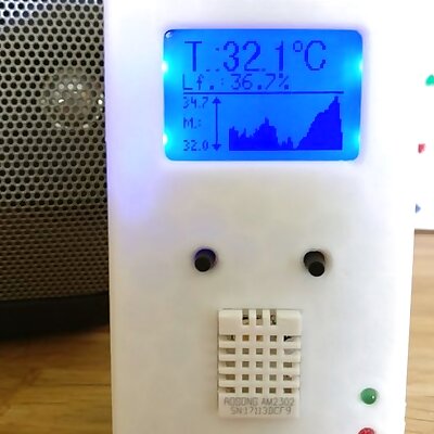Temperature and Humidity Monitor w Graphing  5110 Display  DHT22
